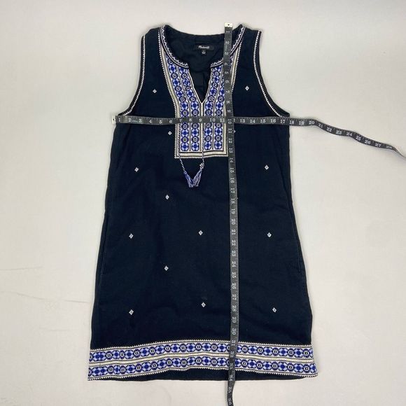 Madewell Sleeveless SunCoast Embroidered Navy Dark Blue Dress Size 4 - Picture 7 of 7